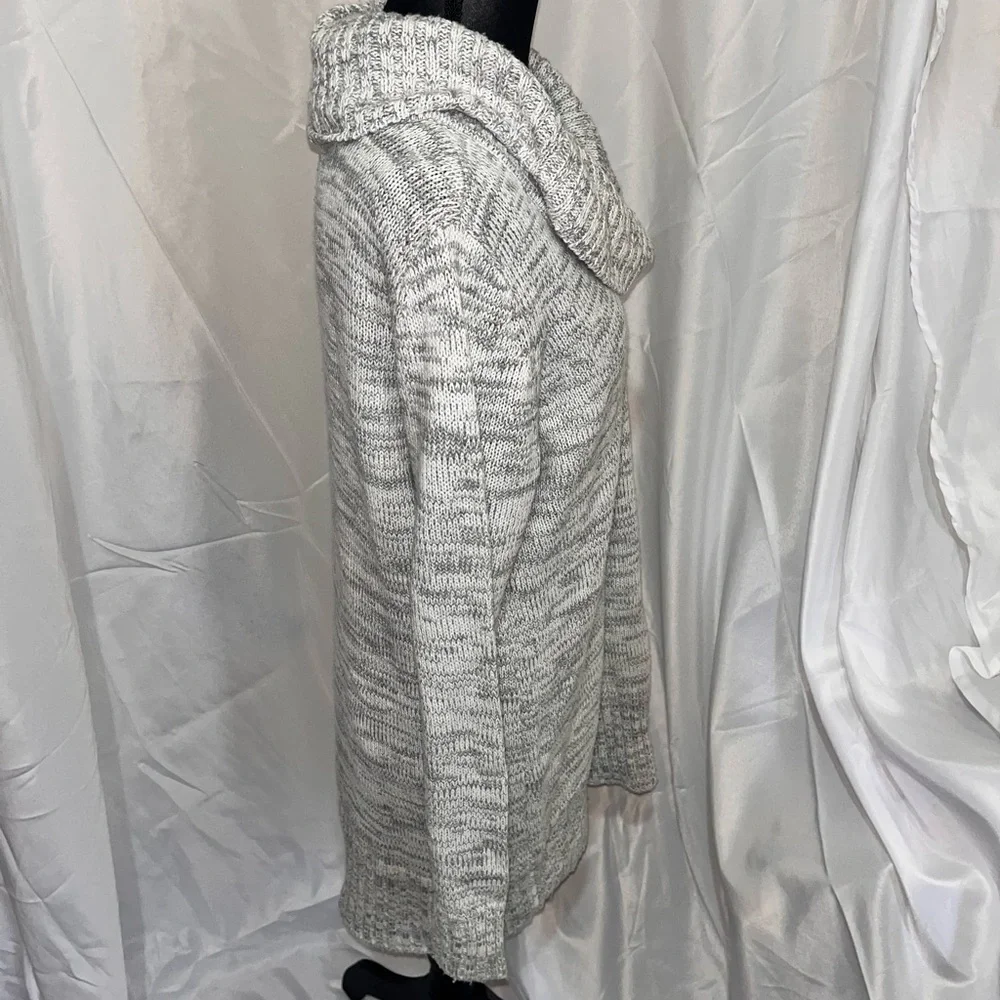 AB Studio Light Gray Cowl Neck Sweater Dress Sz L
